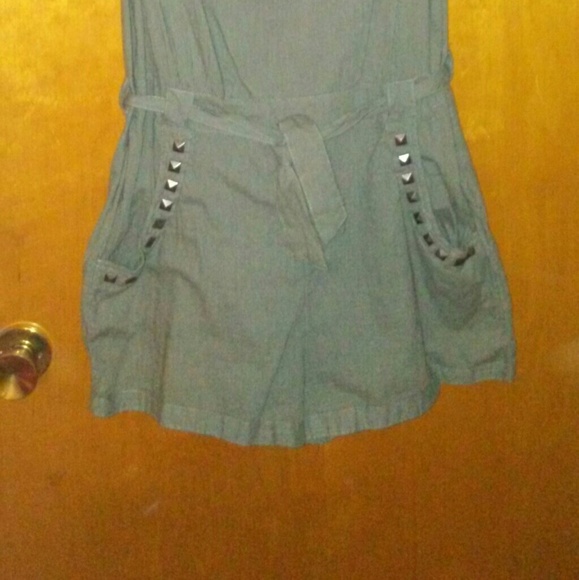 Rhinestone Shorts Romper - Picture 2 of 5